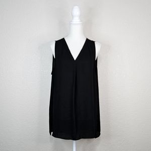 Pleione Women's black Sleeveless V-neck blouse lightweight size XL Tunic top